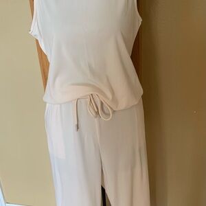 Women’s Elegant Sleeveless Cream Jumpsuit loungewear